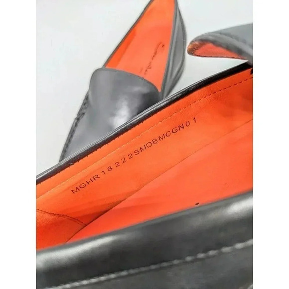 NIB Santoni Faith Men's Black Leather Loafers Almond Toe Size 8.5 (MSRP $750) - Picture 5 of 10